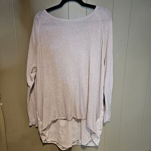 Fever Lace Hem Tunic Sweater | Soft Gray Lightweight Knit | Women’s 2X